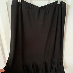 black polyester elastic waist skirt